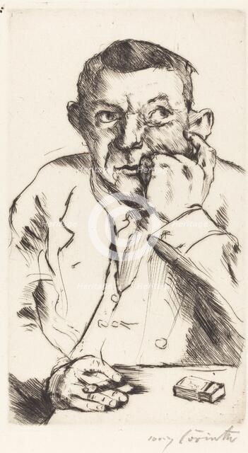 Männliches Bildnis mit Aufgestütztem Arm (Portrait of a Man Smoking), 1916. Creator: Lovis Corinth.