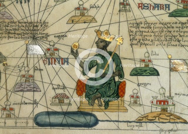 Mansa Musa, King of Mali, 1375.  Creator: Abraham Cresques.