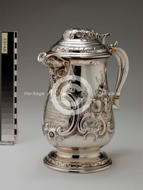 Mansion House Welsh Miners' Fund, silver ewer, 1877. Creator: Unknown.