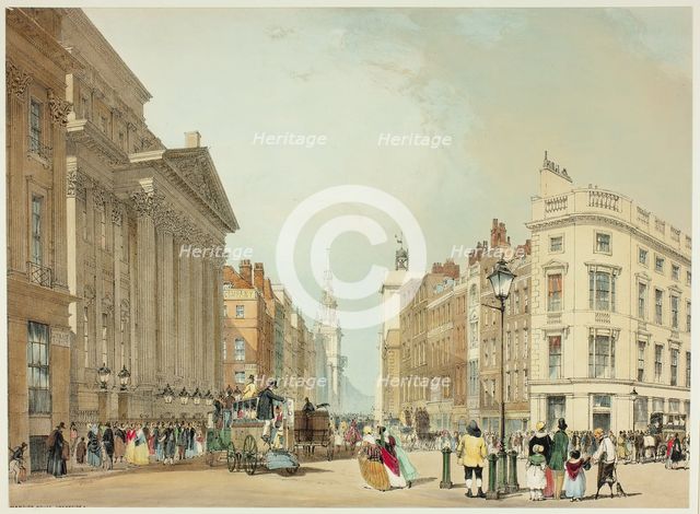 Mansion House, Cheapside, plate one from Original Views of London as It Is, 1842. Creator: Thomas Shotter Boys.