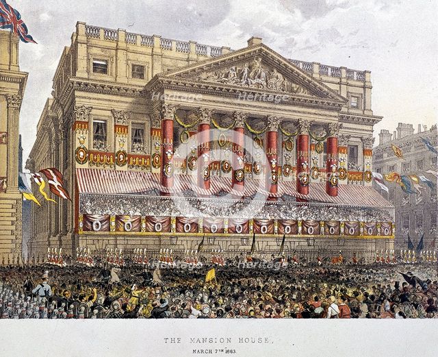 Mansion House (exterior), London, 1863. Artist: Day & Son
