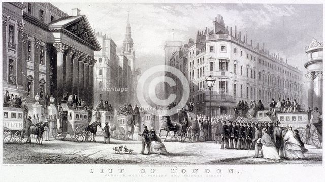 Mansion House (exterior), London, c1855. Artist: Thomas Abiel Prior