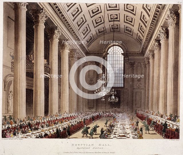 Mansion House (interior), London, 1809. Artist: Thomas Rowlandson