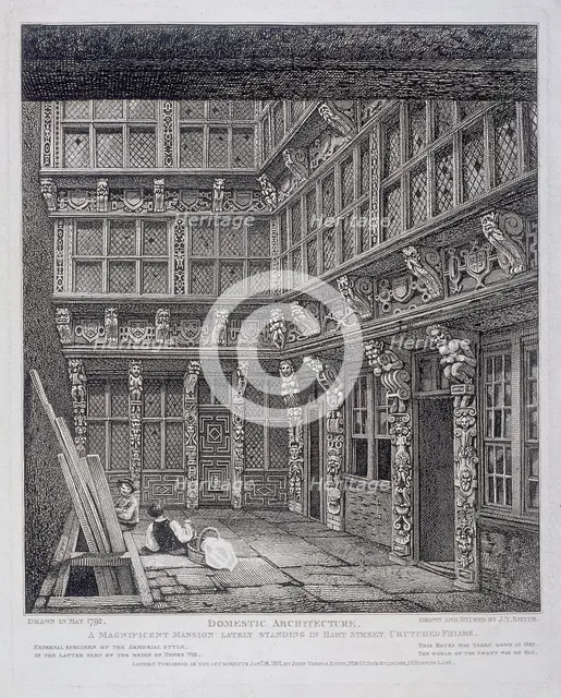 Mansion of Sir Richard (Dick) Whittington in Hart Street, Crutched Friars, London, 1812. Artist: John Thomas Smith