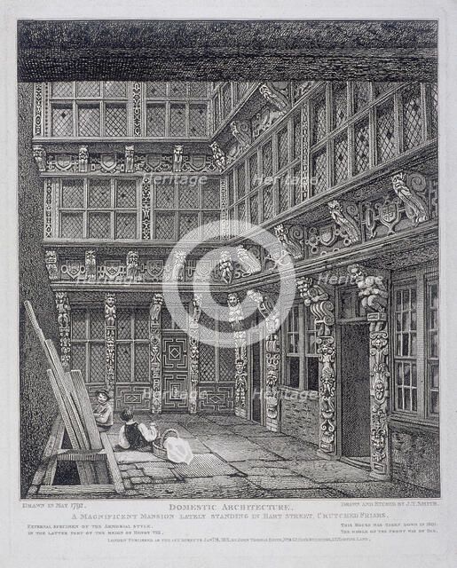 Mansion of Sir Richard (Dick) Whittington in Hart Street, Crutched Friars, London, 1812. Artist: John Thomas Smith