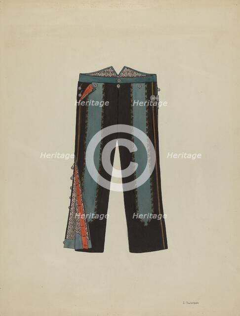 Man's Trousers, c. 1937. Creator: Syrena Swanson.