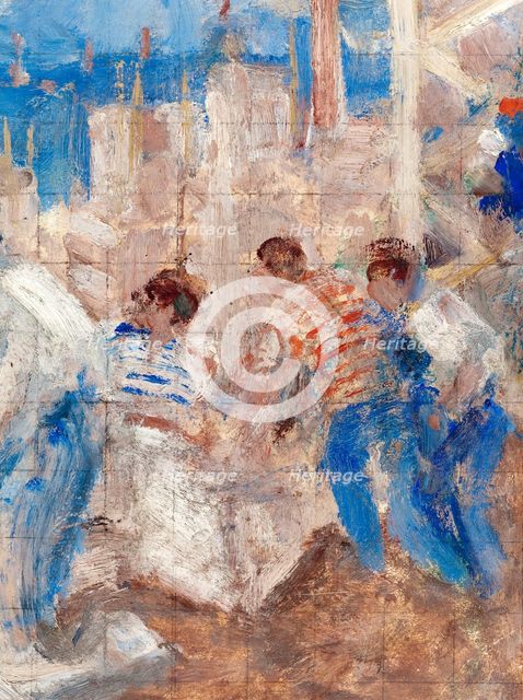 Mans' work: Sketch for the boy's school in rue Kuss, 13th arrondissement of Paris, 1933. Creator: Jean Alfred Adler.