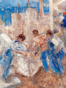 Mans work: Sketch for the boy's school in rue Kuss, 13th arrondissement of Paris, 1933. Creator: Jean Alfred Adler