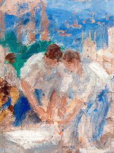 Mans work: Sketch for the boy's school in rue Kuss, 13th arrondissement of Paris, 1933. Creator: Jean Alfred Adler