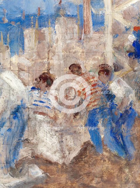 Mans' work: Sketch for the boy's school in rue Kuss, 13th arrondissement of Paris, 1933. Creator: Jean Alfred Adler.