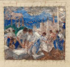 Mans work: Sketch for the boy's school in rue Kuss, 13th arrondissement of Paris, 1933. Creator: Jean Alfred Adler