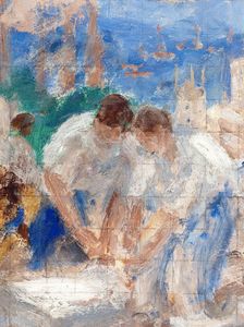 Mans work: Sketch for the boy's school in rue Kuss, 13th arrondissement of Paris, 1933. Creator: Jean Alfred Adler