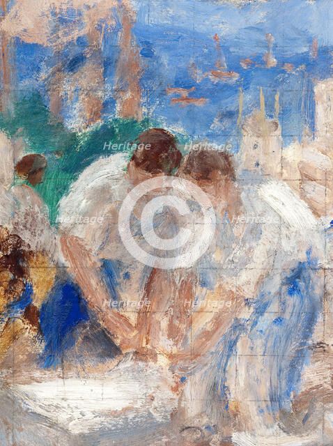 Mans' work: Sketch for the boy's school in rue Kuss, 13th arrondissement of Paris, 1933. Creator: Jean Alfred Adler.