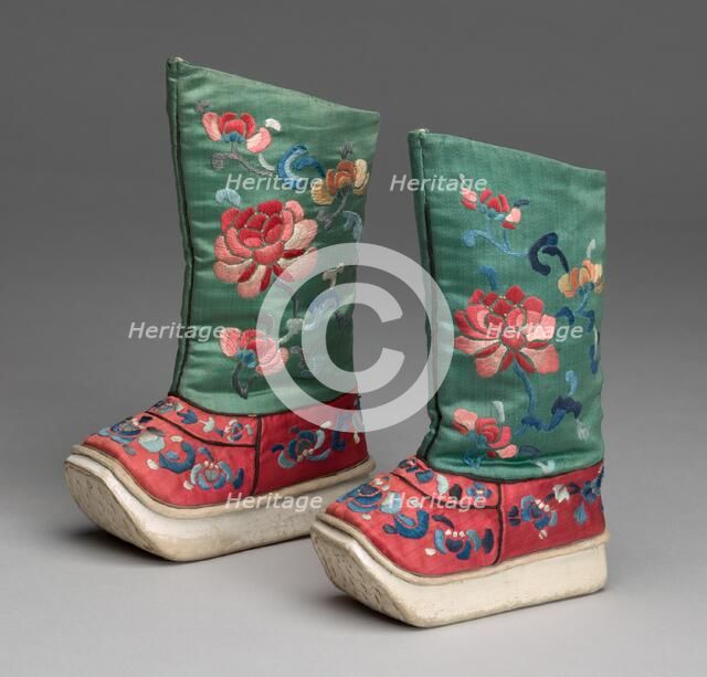 Man's Boots, China, Qing dynasty (1644-1911), 19th century. Creator: Unknown.