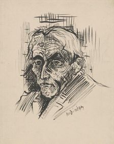 Man's head, around 1940. Creator: Arnold Peter Weisz-Kubincan