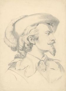 Man's head with a beard, 1877-1880. Creator: Vojtech Klimkovic