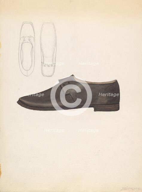 Man's Shoe, c. 1936. Creator: Jessie M. Benge.