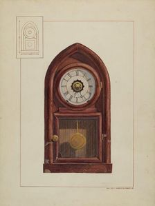 Mantel Clock, 1935/1942. Creator: Ernest A Towers Jr
