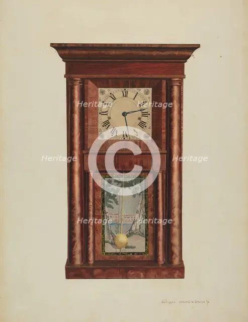 Mantel Clock, c. 1939. Creator: Ernest A Towers Jr.