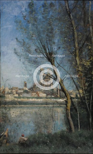 Mantes (le matin) , ca 1866. Creator: Corot, Jean-Baptiste Camille (1796-1875).