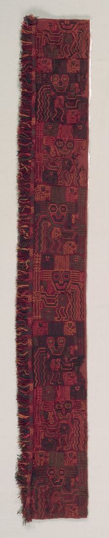 Mantle Border Fragment with Oculate Being, 200 BC-AD 200. Creator: Unknown