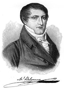 Manuel Belgrano, 19th century Argentine economist, lawyer, politician and military leader, (1901)