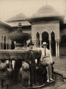 Manuel de Falla and Léonide Massine at Alhambra, Granada , 1919. Creator: Anonymous