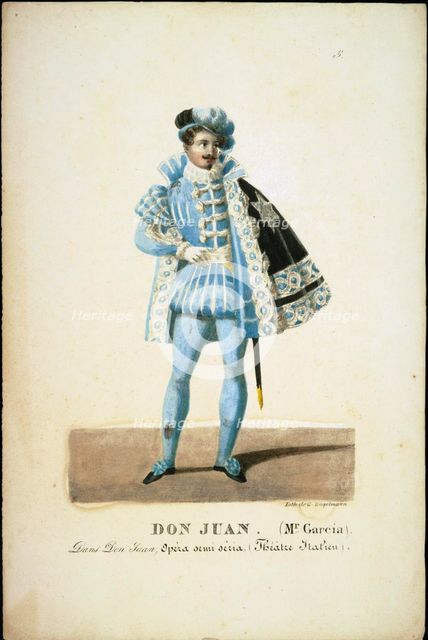 Manuel del Pópulo Vicente García as Don Giovanni in opera Don Giovanni by Wolfgang Amadeus Mozart, 1