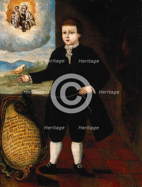 Manuel Estevan Perez de los Rios cured of fever by prayers to Christ, 1770, 1770. Creator: Unknown.