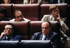 Manuel Fraga Iribarne, Miguel Herrero y Rodríguez de Miñón, Jorge Verstrynge Rojas and Rodrigo de…