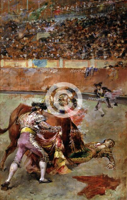 Manuel García Espartero (1865-1894), Spanish bullfighter, catch and death in the square in Madrid…