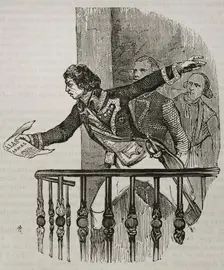 Manuel Godoy reading a manifesto...calling to arms against the English, December 1804, (1851). Creator: Unknown