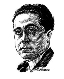 Manuel Palau Boix (1893-1967). Spanish composer born in Valencia. Drawing by 1934