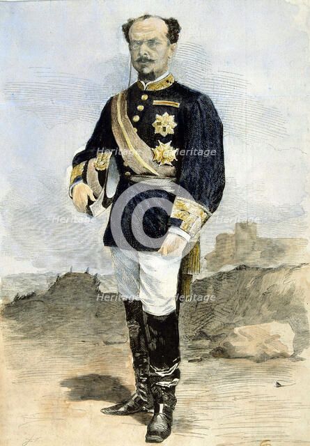 Manuel Pavia (1827-1895), Spanish military, engraving in the 'Ilustración Española y Americana'.