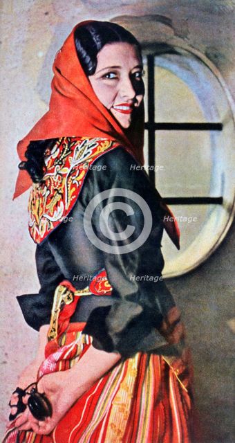 Manuela Del Rio, Spanish actress and dancer, 1943. Artist: Unknown