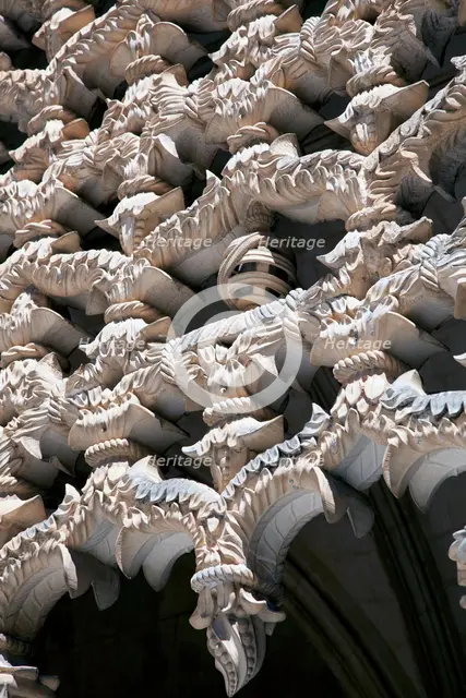 Manueline decoration, cloister of King John I, Monastery of Batalha, Batalha, Portugal, 2009. Creator: Samuel Magal.