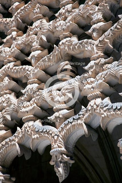 Manueline decoration, cloister of King John I, Monastery of Batalha, Batalha, Portugal, 2009. Creator: Samuel Magal.