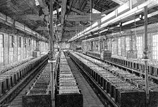 Manufacture of electric batteries, USA, 1887. Creator: Unknown