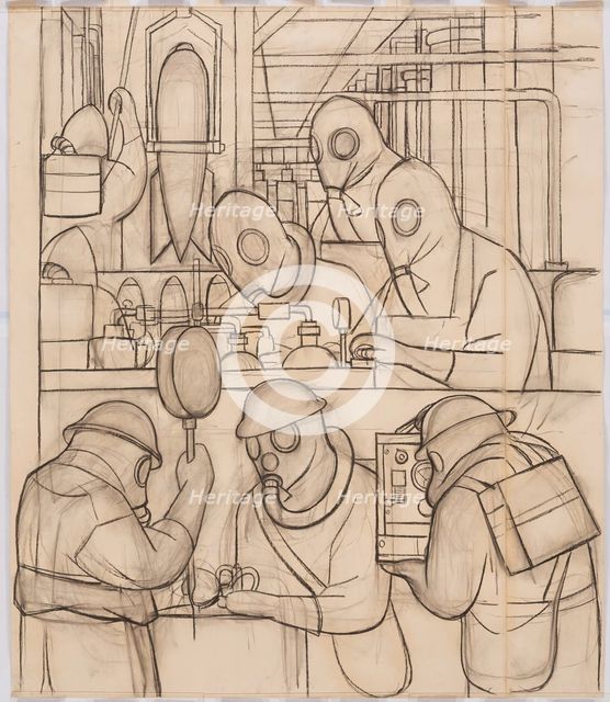 Manufacture of Poisonous Gas Bombs, 1932. Creator: Diego Rivera.