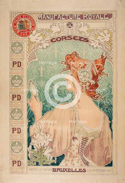 Manufacture Royale de corsets, 1897. Creator: Mucha, Alfons Marie (1860-1939).