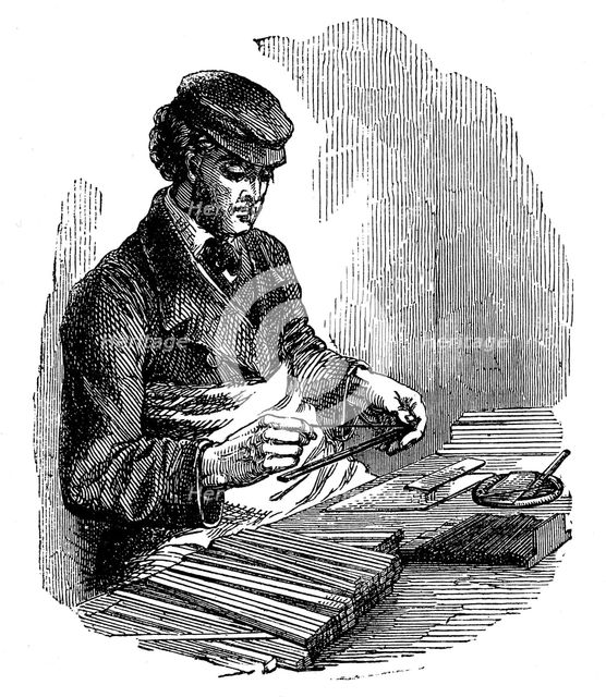 Manufacturing pencils, 1872. Creator: Unknown.