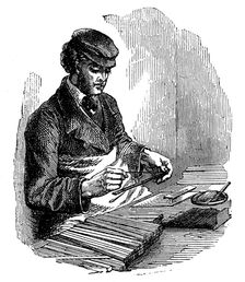 Manufacturing pencils, 1872. Creator: Unknown