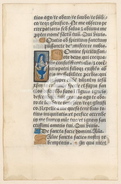 Manuscript with handwriting, possibly from a book of hours, c.1500-c.1599. Creator: Anon.