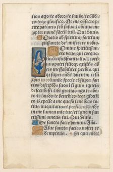 Manuscript with handwriting, possibly from a book of hours, c.1500-c.1599. Creator: Anon