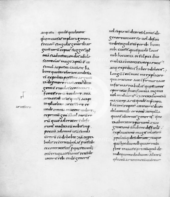 Manuscript copy of Cicero's "De Oratore", 9th century. Creator: Lupus of Ferrières.
