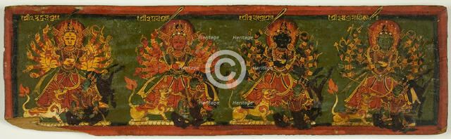 Manuscript Cover from the Glorification of the Great Goddess (Devimahatmya), 18th century. Creator: Unknown.