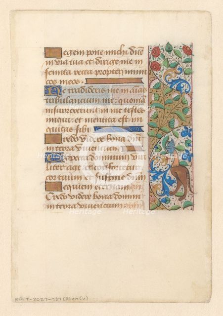 Manuscript from a psalter or book of hours, c.1450-c.1499. Creator: Anon.