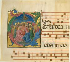 Manuscript Illumination with the Assumption of the Virgin in an Initial G, 1450-60. Creator: Cosmè Tura