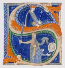 Manuscript Illumination with the Beheading of Saint Paul in an Initial S..., Italian, ca. 1278. Creator: Master of Bagnacavallo