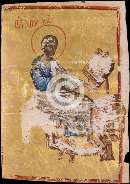 Manuscript Illumination with the Evangelist Luke, Byzantine, late 13th-early 14th century. Creator: Unknown.